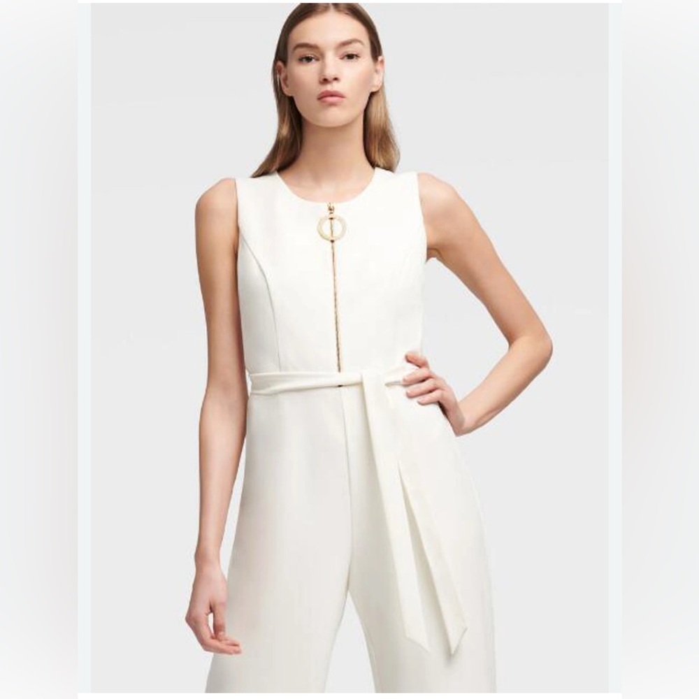 DKNY  White‎ Sleeveless Jumpsuit